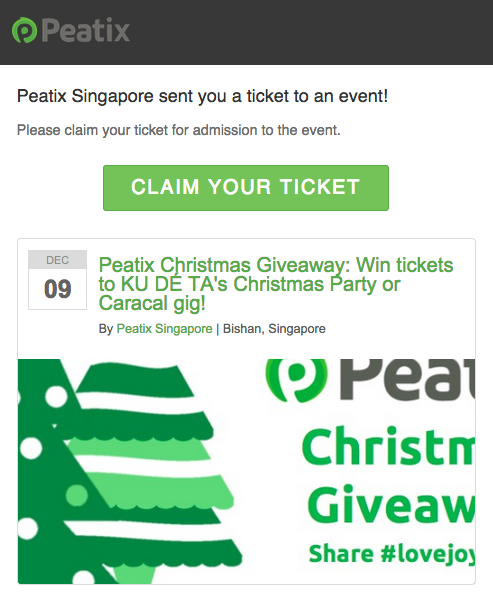 Claim Peatix Ticket Email