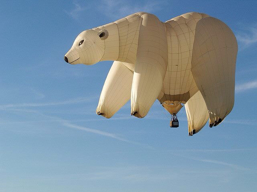 Polar bear balloon ride gift