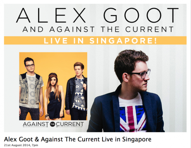 Alex Goot & Against the Current Live in Singapore