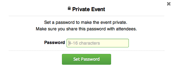 Make your event private