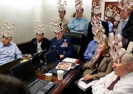 Obama and friends with fascinators