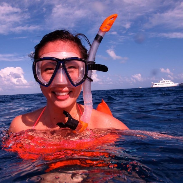Helena Wong snorkeling! 
